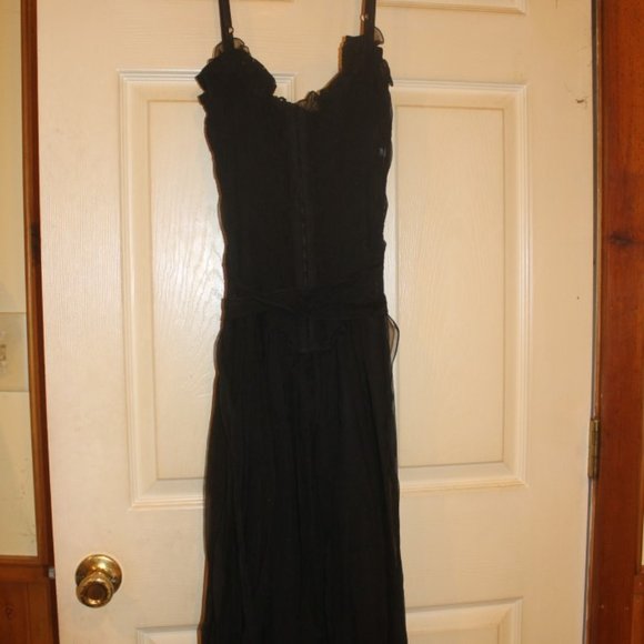 Dolce & Gabbana Black Nylon Evening Dress Sz 42 - Picture 4 of 11